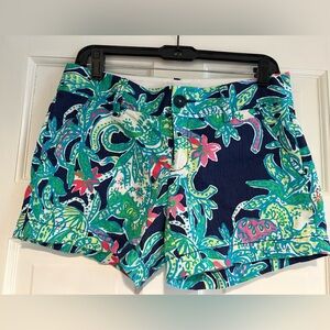 Callahan Navy Floral Tropical Print Lilly Shorts